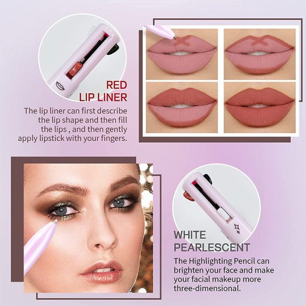 4-in-1 Waterproof Makeup Pen | Eyebrow, Lip Liner, Highlighter, Eyeliner