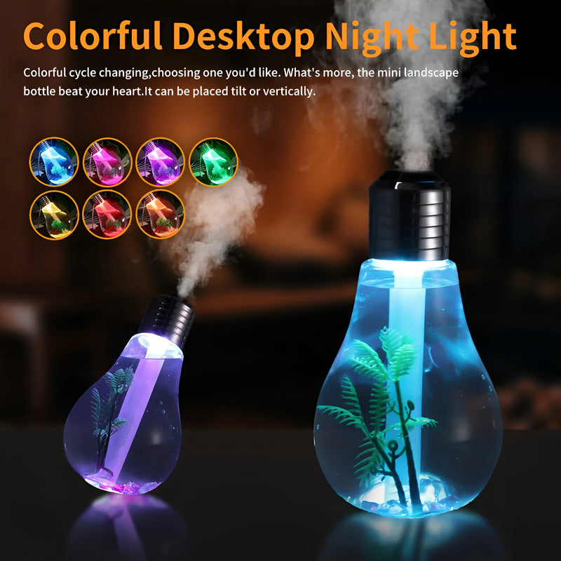 Bulb Air Humidifier | Rechargeable Night Light with 7 Colors